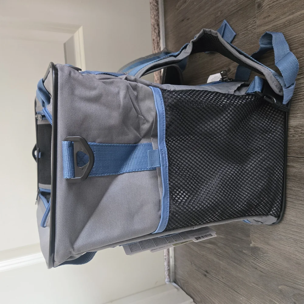 Sherpa Trek Tote Pet Carrier Backpack Gray Blue NWT Small Dog Cat Travel Bag
